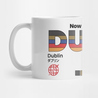 Vintage Dublin DUB Airport Label Retro Travel Ireland Mug